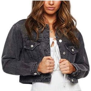 Trendy Crop Black Denim Jacket!!!!